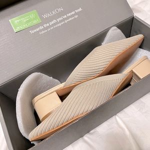 TIJN Walk On Helka Knitted Mules in Cream